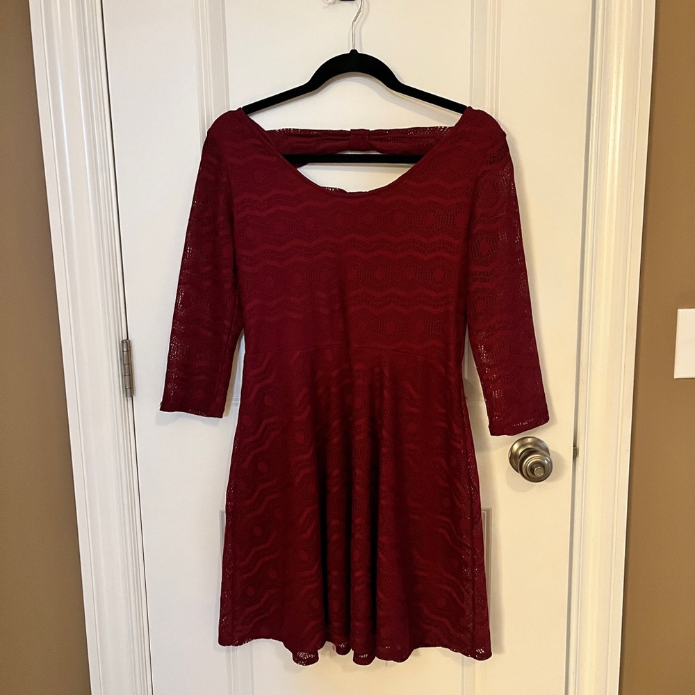 Burgundy Lace Dress